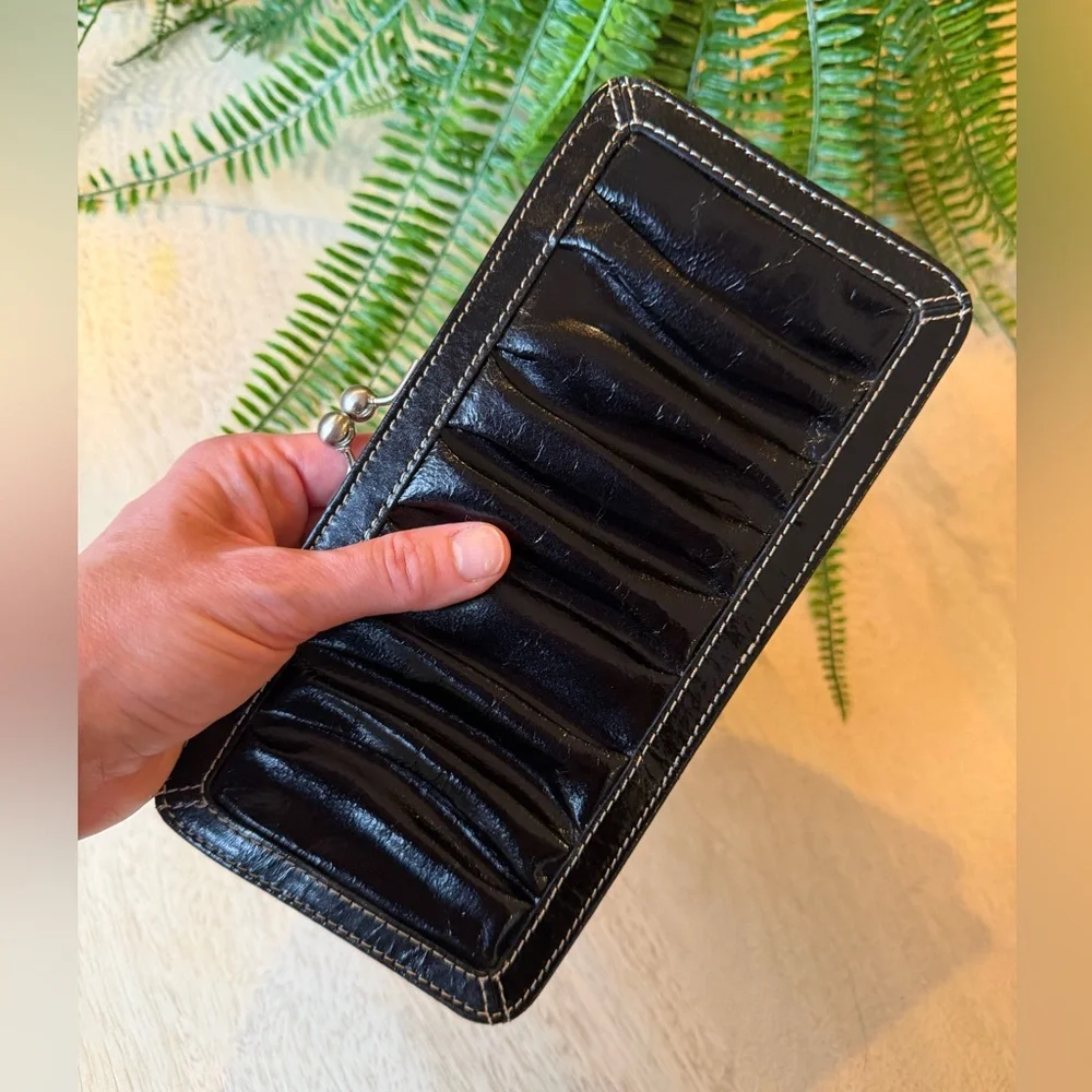 Fossil New Black Patent Leather Clutch Wallet